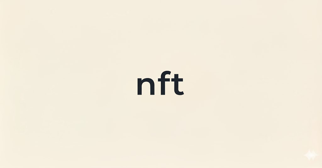 Színes futurisztikus digitális kép NFT ikonnal a közepén